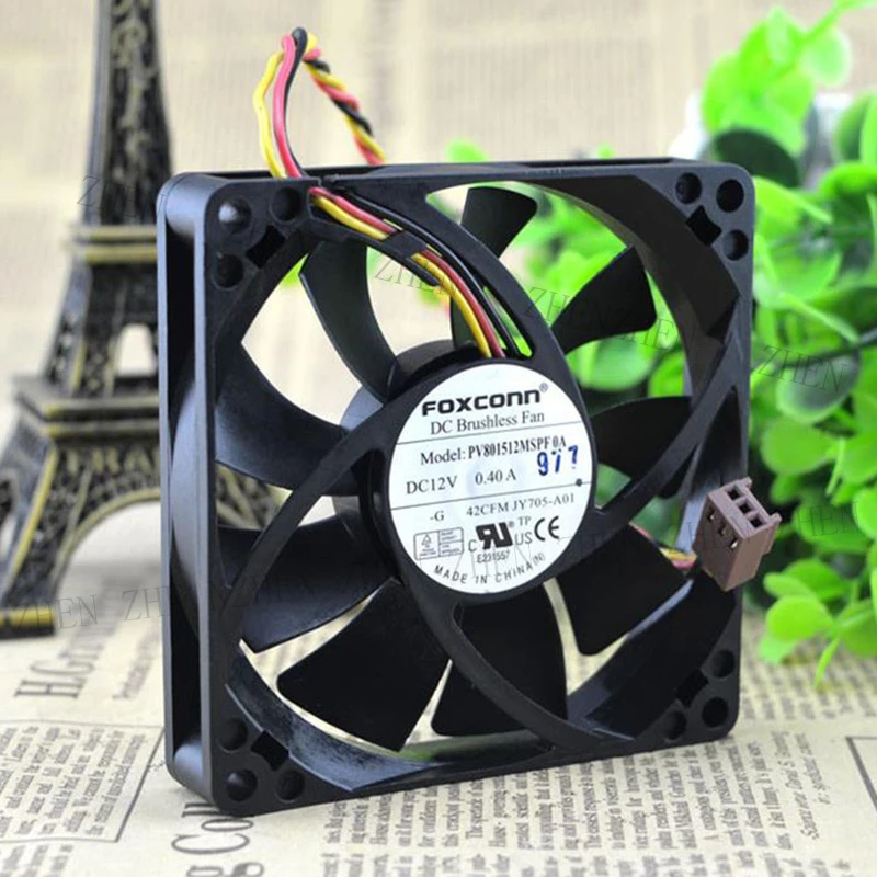 S New for Foxconn PV801512MSPF0A DC12V 0.40A 3 Pin cooling fan#QW