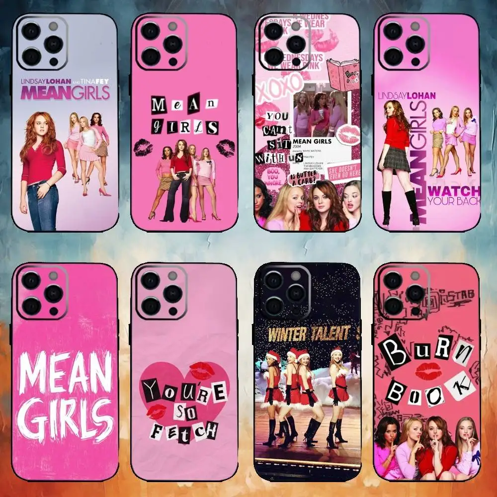 

B-Burn Books Mean G-Girls Phone Case For iPhone17,16,15,14,13,12,11 Plus,Pro Max Soft Black Cover