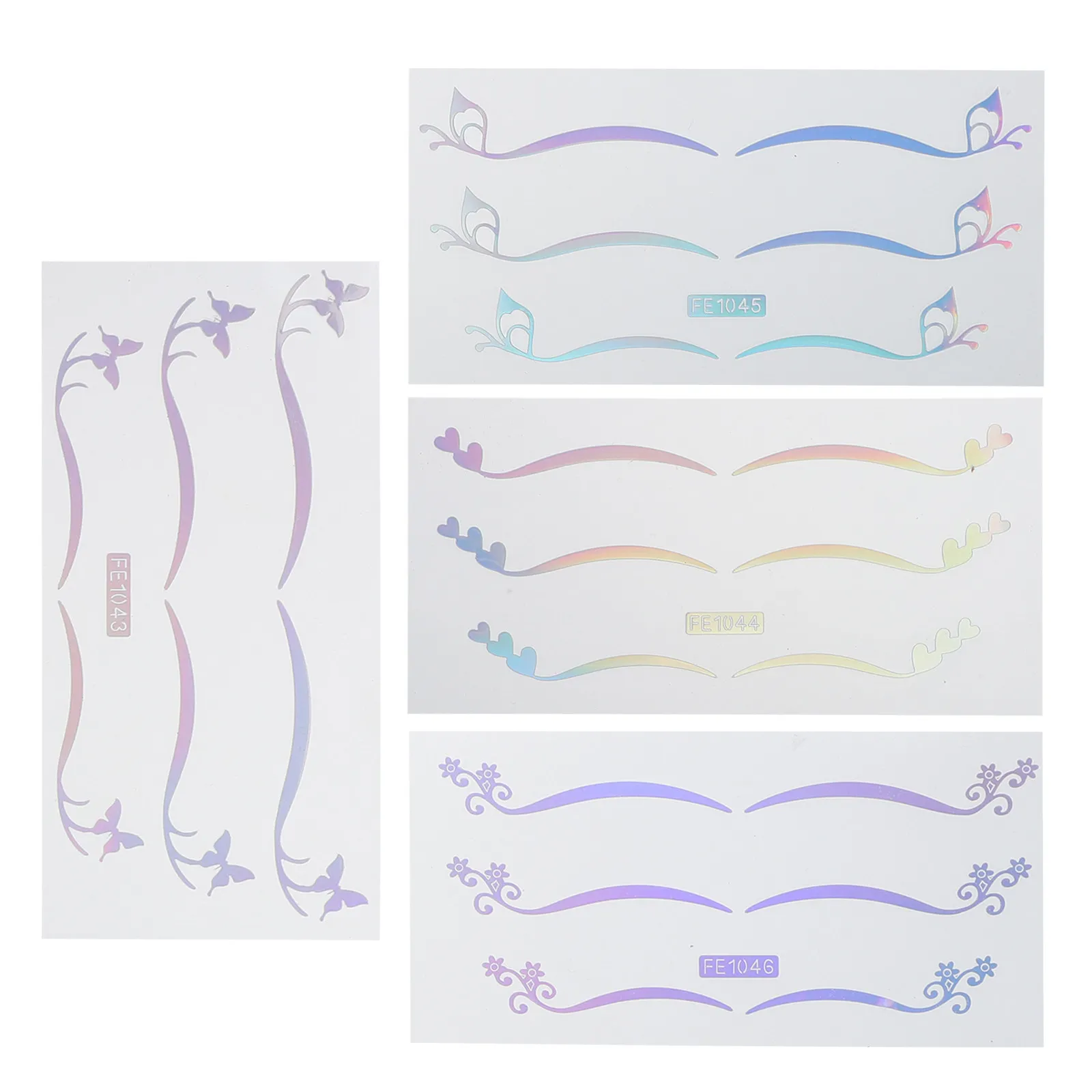 4Sheet Silver Holographic Eyelid Stickers Butterfly Star Shape Easy Apply Nonsurgical Double Eyelid Enhancer for All Day Wear
