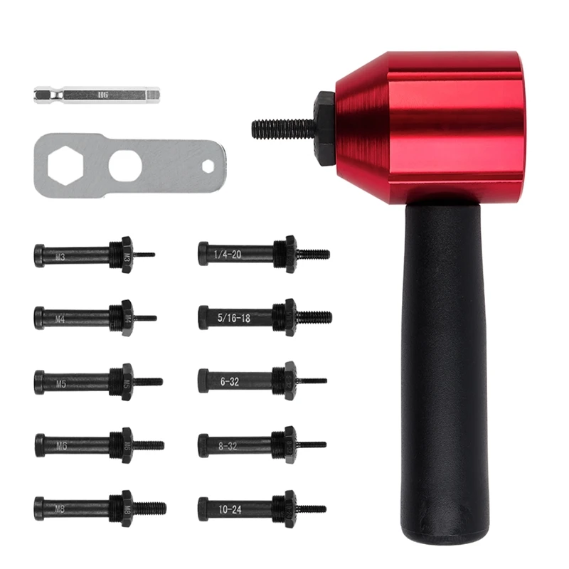 

Rivet Nut Converter Insert Nut Riveting Tool Cordless Rivet Nut Adapter Kit For Electric Drill/Hand Wrench