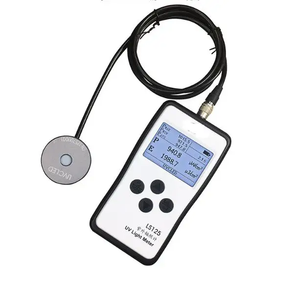 LS125 UV Light Meter Test Ultraviolet Power UV Intensity Energy For 365nm 395nm UVA LED UVB UVC Waterproof Sensor Probe