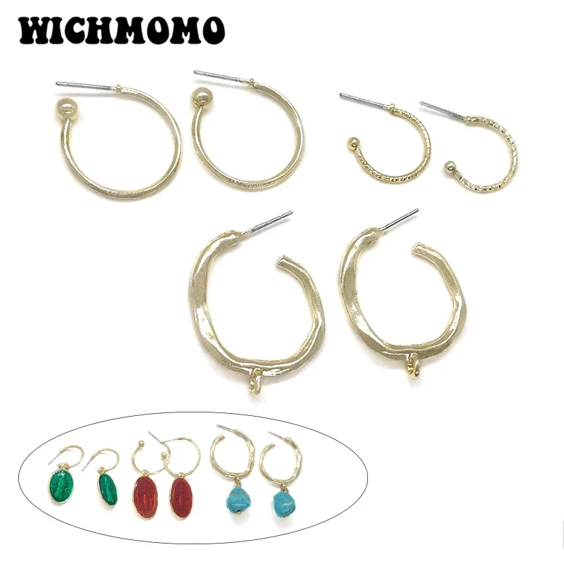 New 15-23mm 10pieces/bag High Quality Zinc Alloy Rounds Hook Earring Base Connectors Linkers for DIY Earring Jewelry Accessories