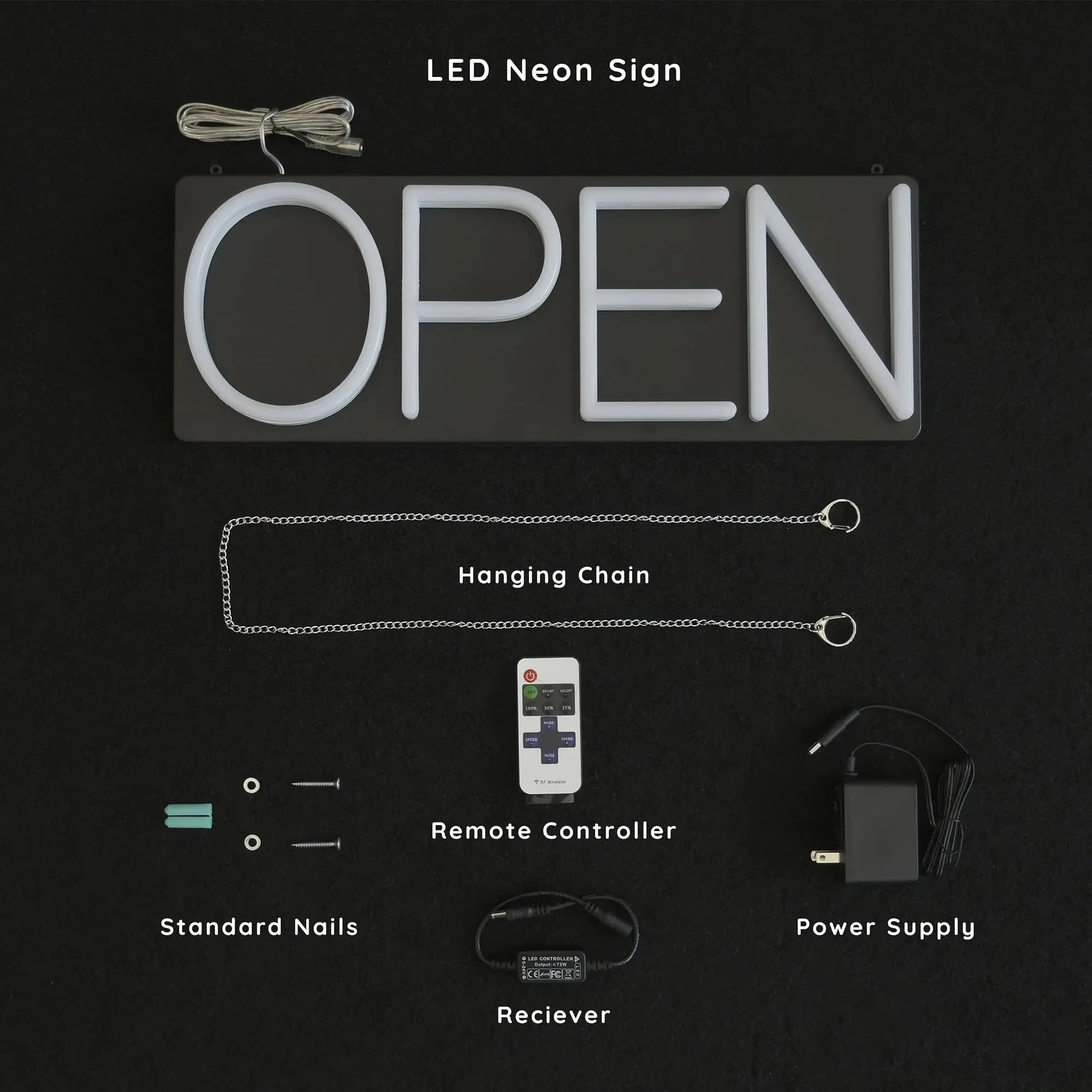 Imagem -06 - Open Logo Shop Name Neon Light para Wall Sinal Led Personalizado Bar Decor