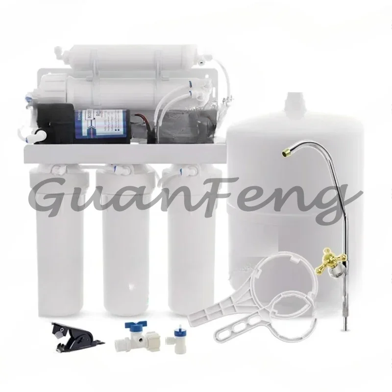 100GPD reverse osmosis membrane water purifier 5-stage filtration booster pump