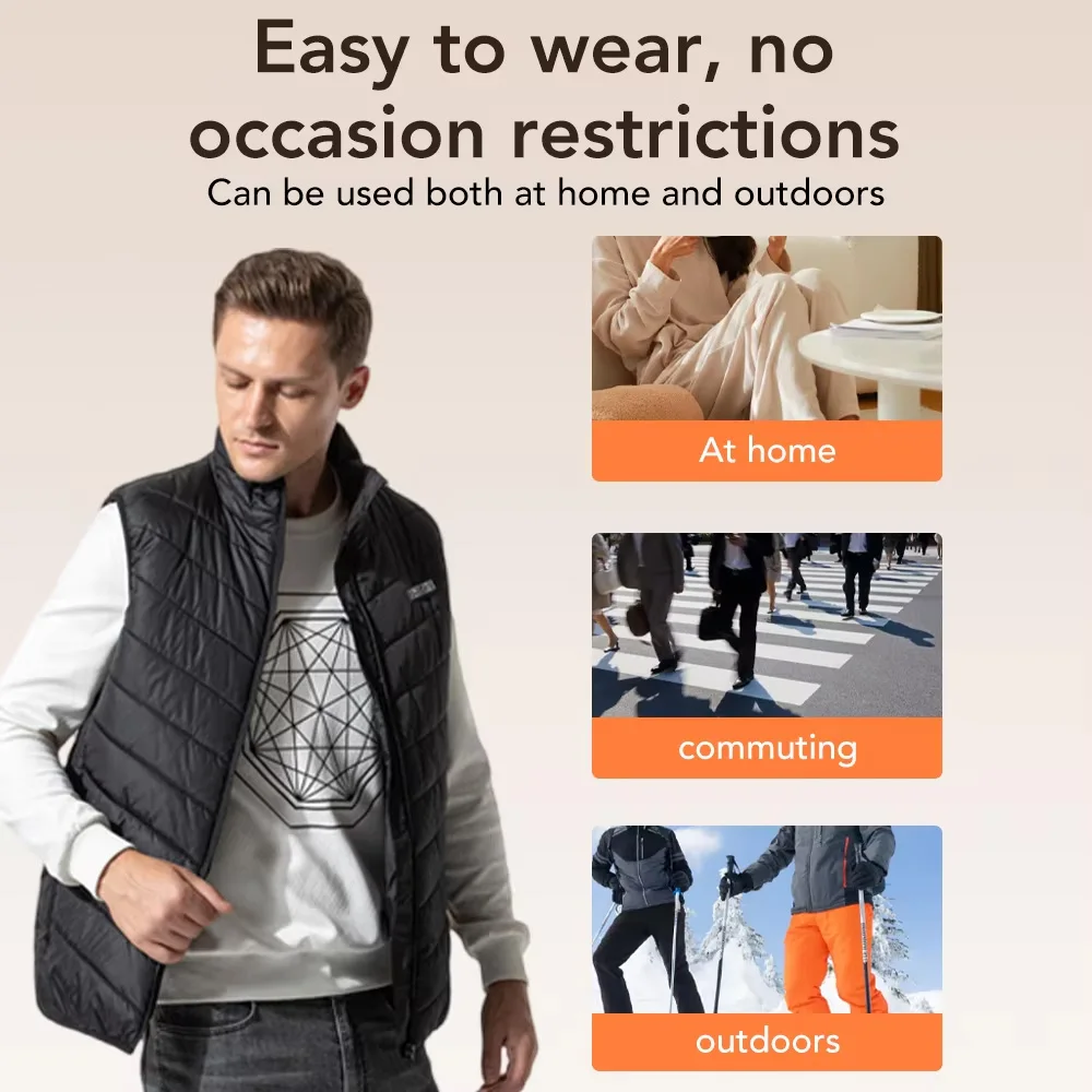 17Areas Men Winter Electric Heated Vest Four Control Constant Temperature Heating Thermal Warm Clothes Outdoor Sportswear Jacket