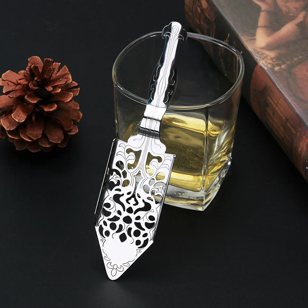304 Stainless Steel Cocktail Bar Scoop Hollowed Out Bitter Wormwood Spoon Portable Beautiful Exquisite for Absinthe Glasses