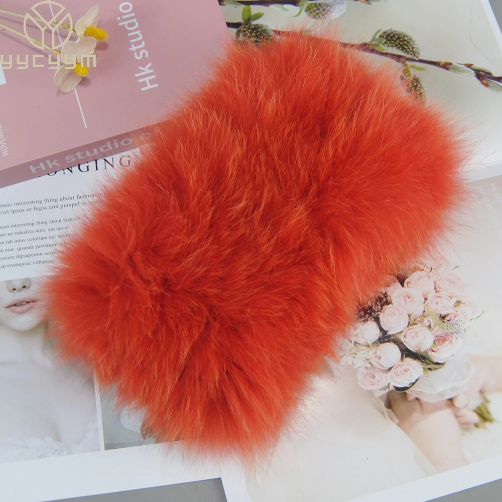 

New Style Women Winter Natural Fox Fur Ring Scarf Good Elastic Knitted Real Fox Fur Scarves Neck Warmer Scarf Female Headbands