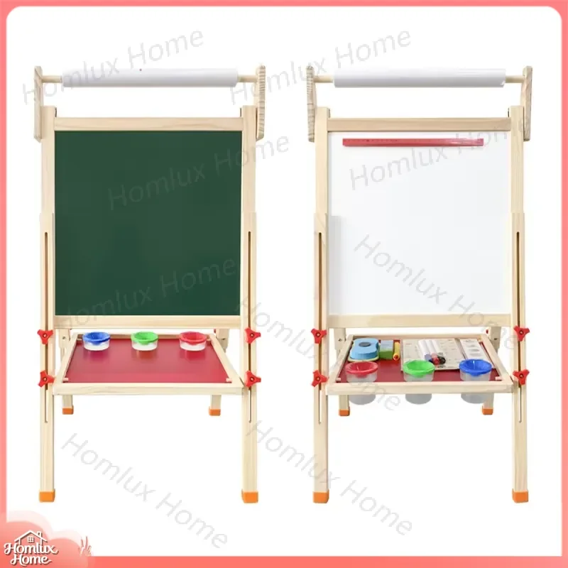 Wooden Double-Sided Adjustable Height Easel for Kids Ages 5-7 Drawing Board Educational Toy Montessori Learning Activity