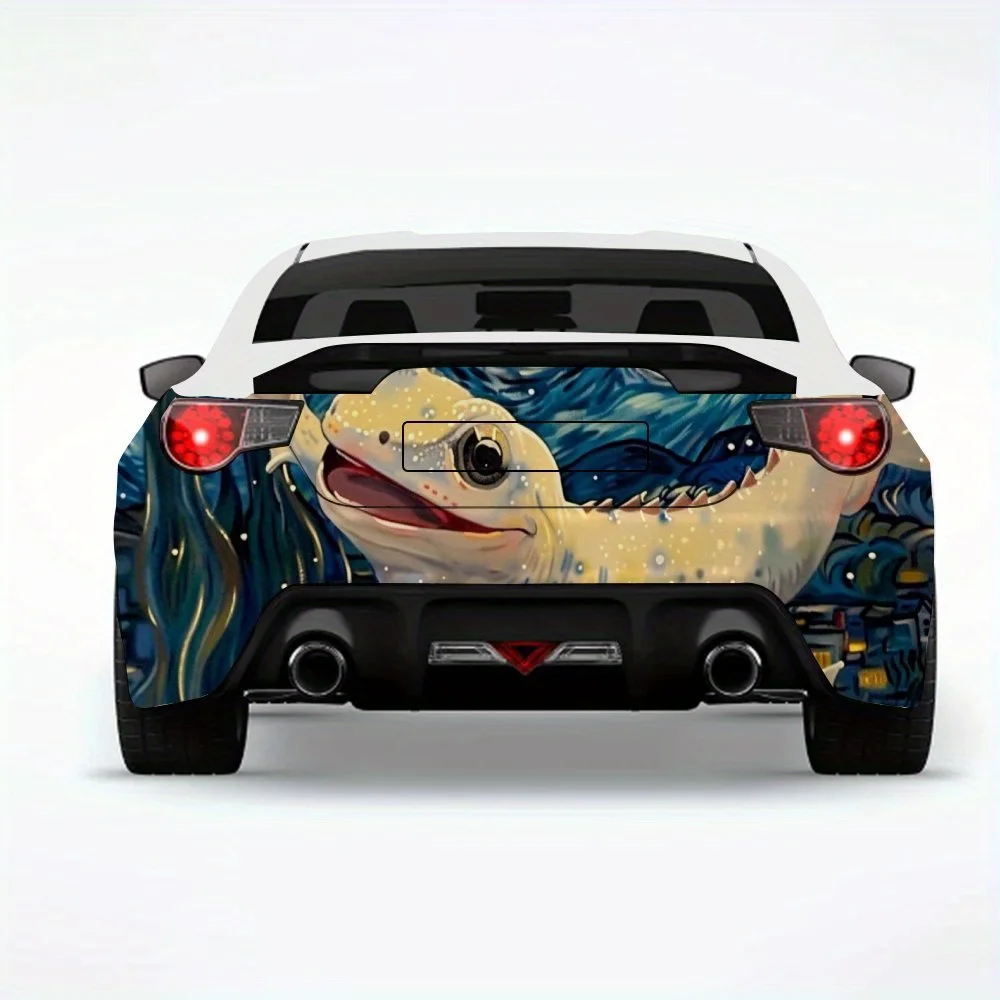

Звездная ночь аксолотль автомобильная наклейка виниловая наклейка на заднюю часть автомобиля, водонепроницаемые самоклеящиеся виниловые наклейки для хвоста и бампера автомобиля, декабрь