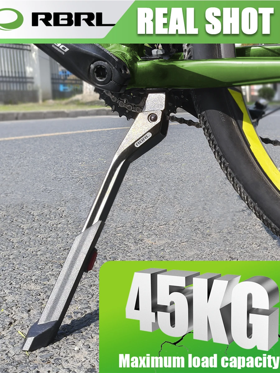 AliExpress NONE Bicycle Kickstand Adjustable Center Stand for 24-29 inch Electric Bike Aluminium Alloy Anti-Slip Big Foot Kickstand for MTB Bike