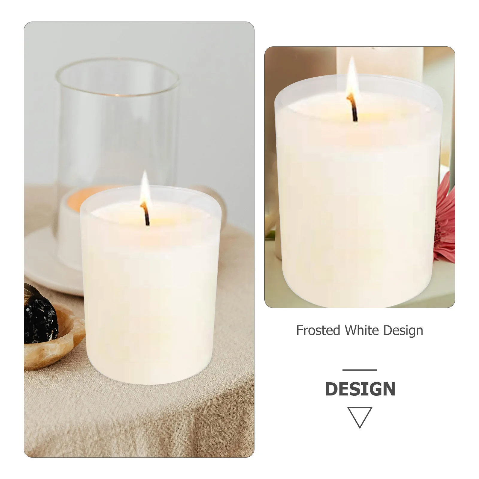 

Scented Cup Glass Jar Empty Candles Jars for Sweet with Lids Decor Containers