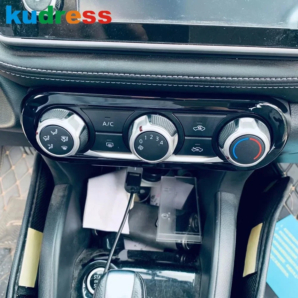 For Nissan Kicks 2021 2022 2023 Black Car Center Air Condition AC Switch Contorl Button Panel Cover Trim Interior Accessories