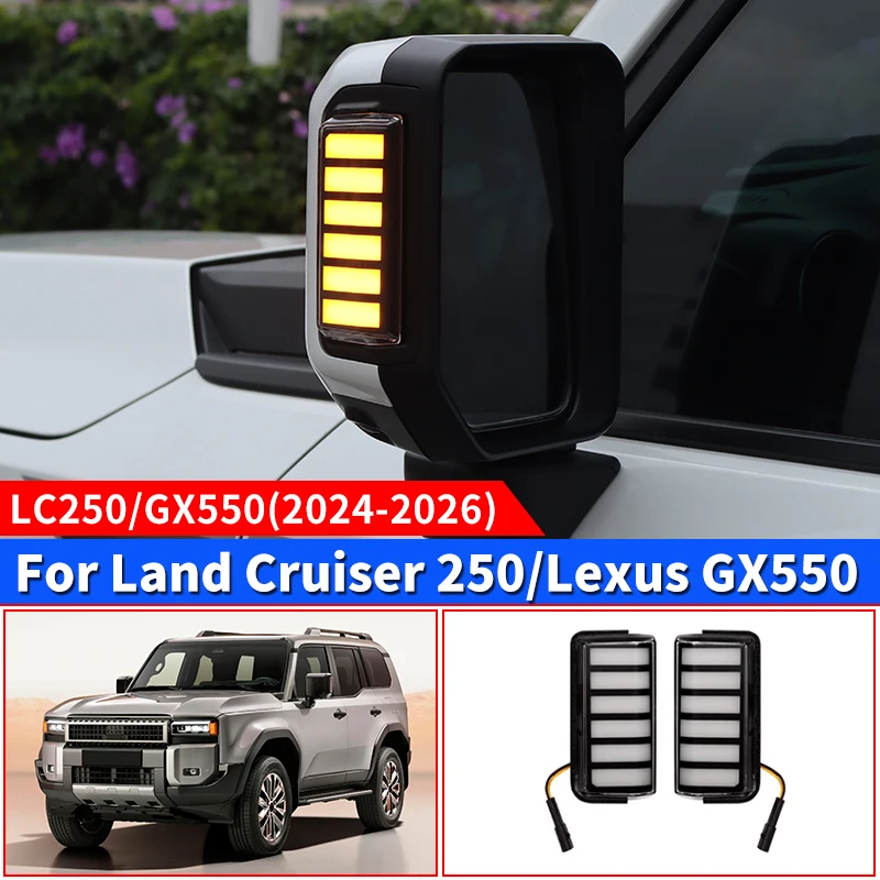 

Для Toyota Land Cruiser Prado LC250 J250 светодиодный ходовой фонарь зеркала заднего вида 2024-2025 Lexus 550 gx 550h, обновленные аксессуары