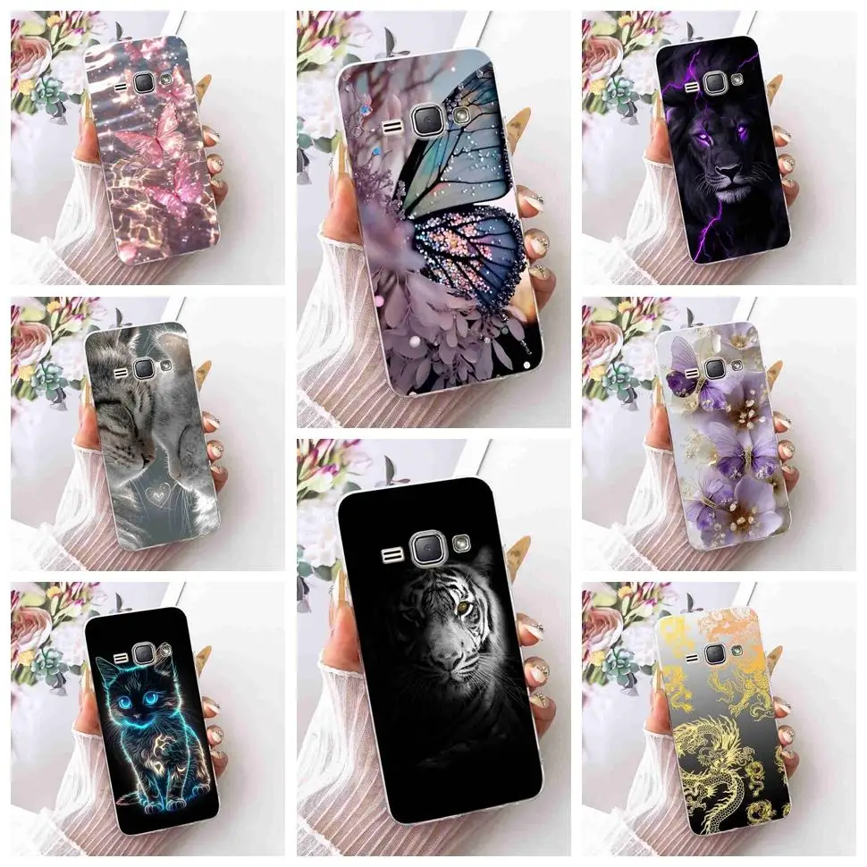 For Samsung Galaxy J1 2016 SM-J120F/DS Case Fashion Animals Silicone TPU Clear Cover For Galaxy J1 4G Bumper Cases Fundas