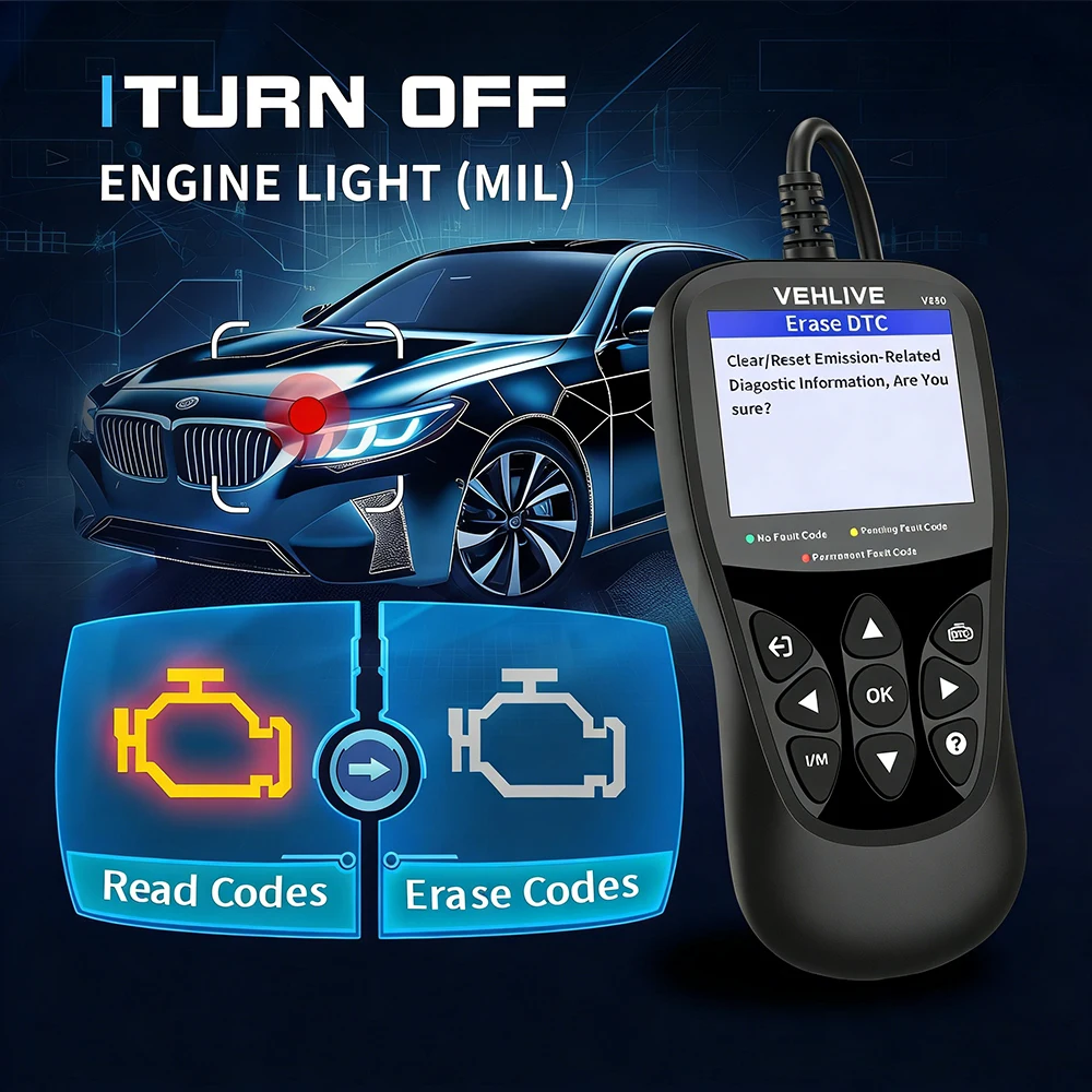 Alat Diagnostik Scanner OBD2 Aksesoris Mobil Pembaca Kode Mesin Otomatis dengan Reset Alat Pemindai Mobil OBDII/EOBD yang Ditingkatkan