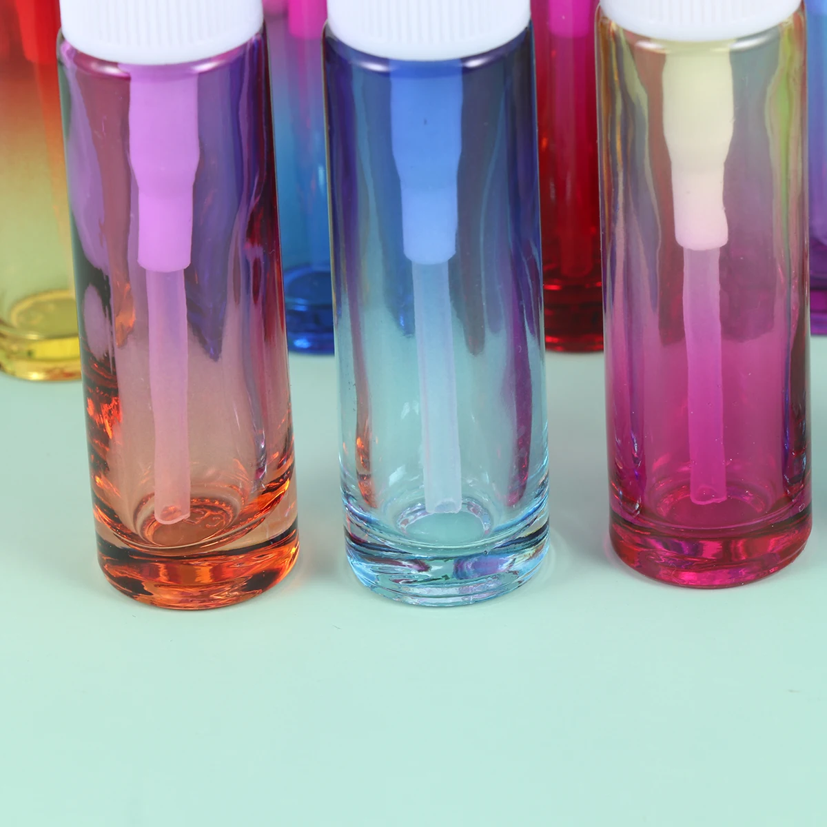 9 قطع 10 مل زجاجة رذاذ رذاذ للسفر قابلة لإعادة الملء حاوية عطر زجاجية محمولة مدمجة بخاخ زيت أساسي سائل #1