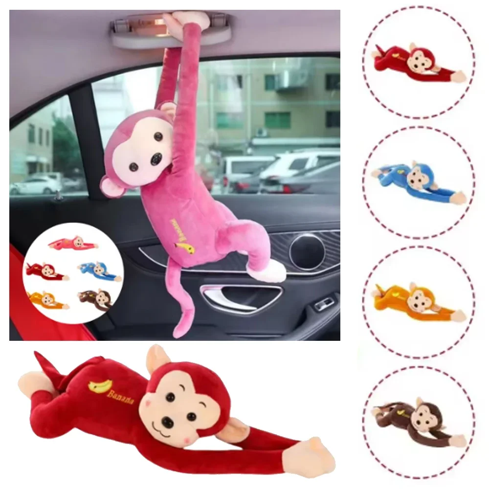 Colgante de coche de mono de brazo largo, mono gibbon de liberación rápida, juguetes de peluche creativos, accesorios para coche, colgante de muñeco de mono