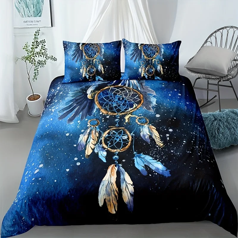 Soft Dream-catcher Print Bedding Set Comfortable Duvet Cover for Bedroom Guest Room with 1 Duvet Cover And 2 Pillowcases
