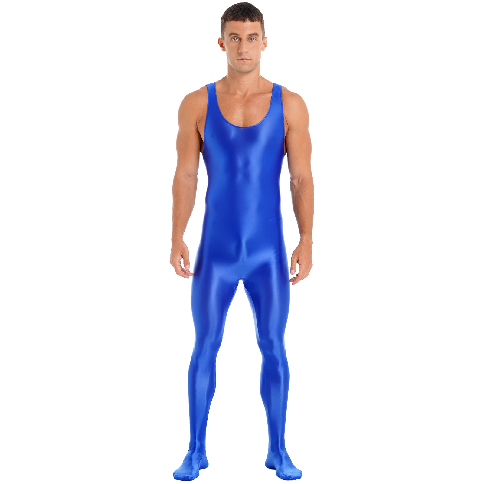 Men ballet Leotard Dance bodysuit Well Fit Gymnastic leotard One Piece Scoop Neck Sleeveless Skin-Tight Vest Unitard Bodysuit