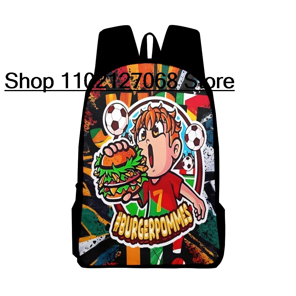 

НОВЫЙ рюкзак LukasBS Burgerpommes для учащихся начальной школы ICrimax Game Bookbag для подростков, холст, рюкзак для пешего туризма