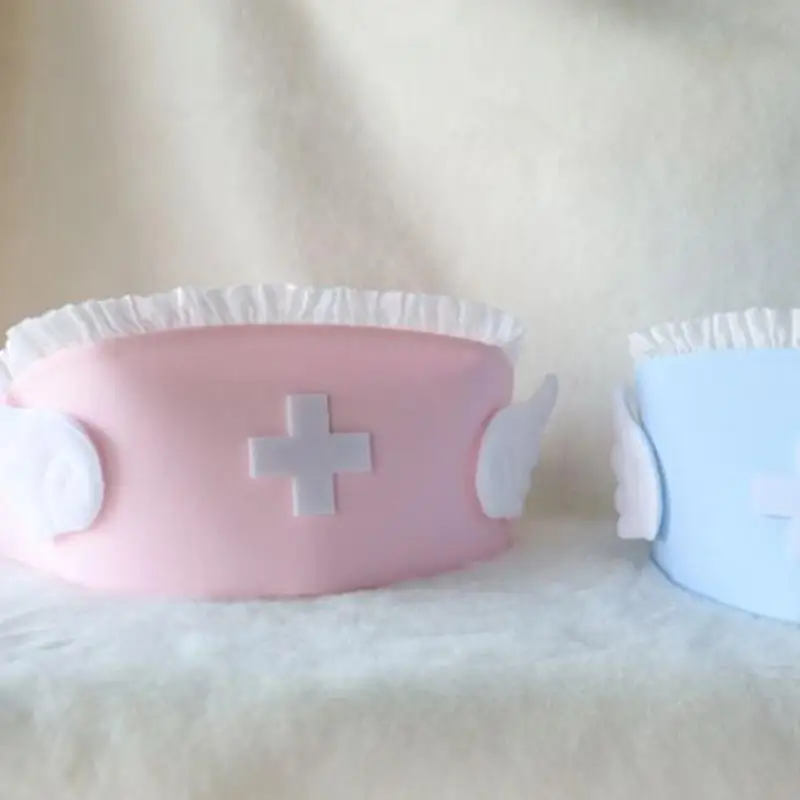 652F Nurse Hat Halloween Caps Nurse Role Play Costume Women Halloween Accessories Party Supplie Comfortable Nursing Caps