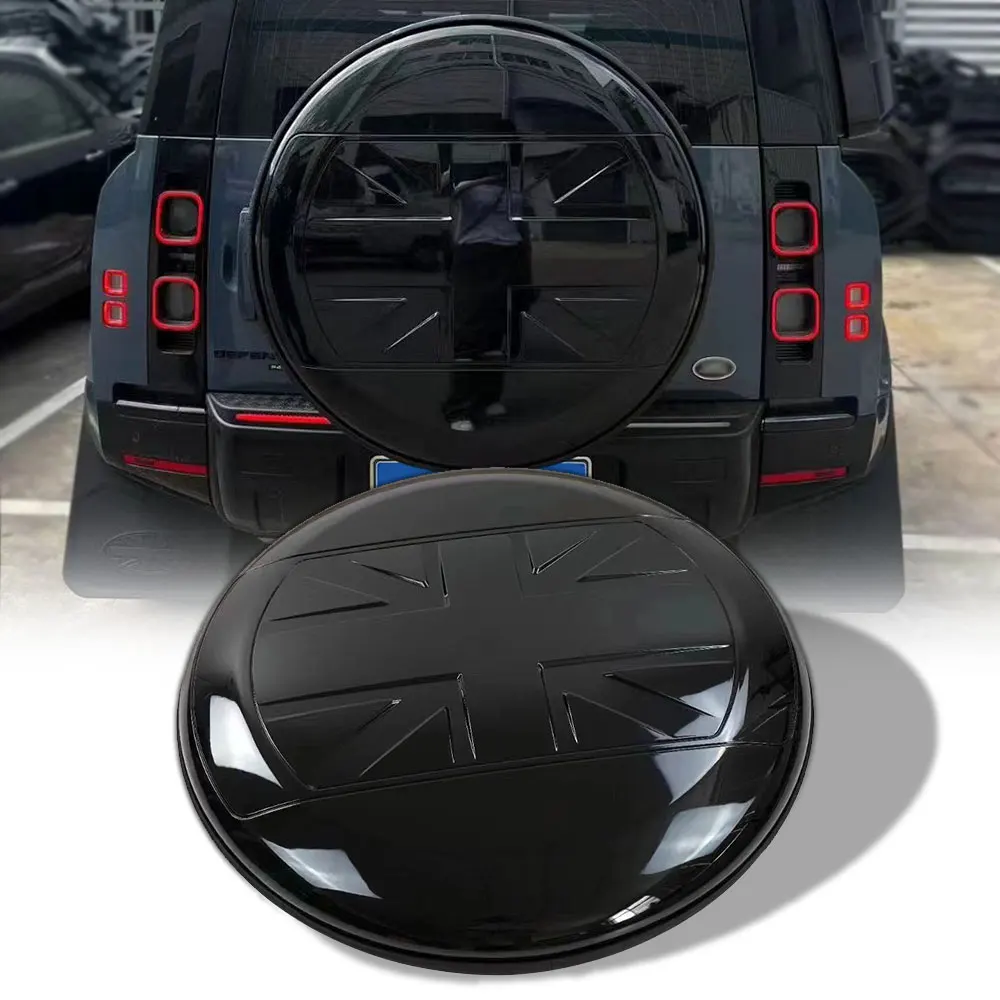 For Land Rover Defender 90 110 130 2020 2021 2022 ABS Union jack Car Rear Spare Tire Protective Cover Car Accessories