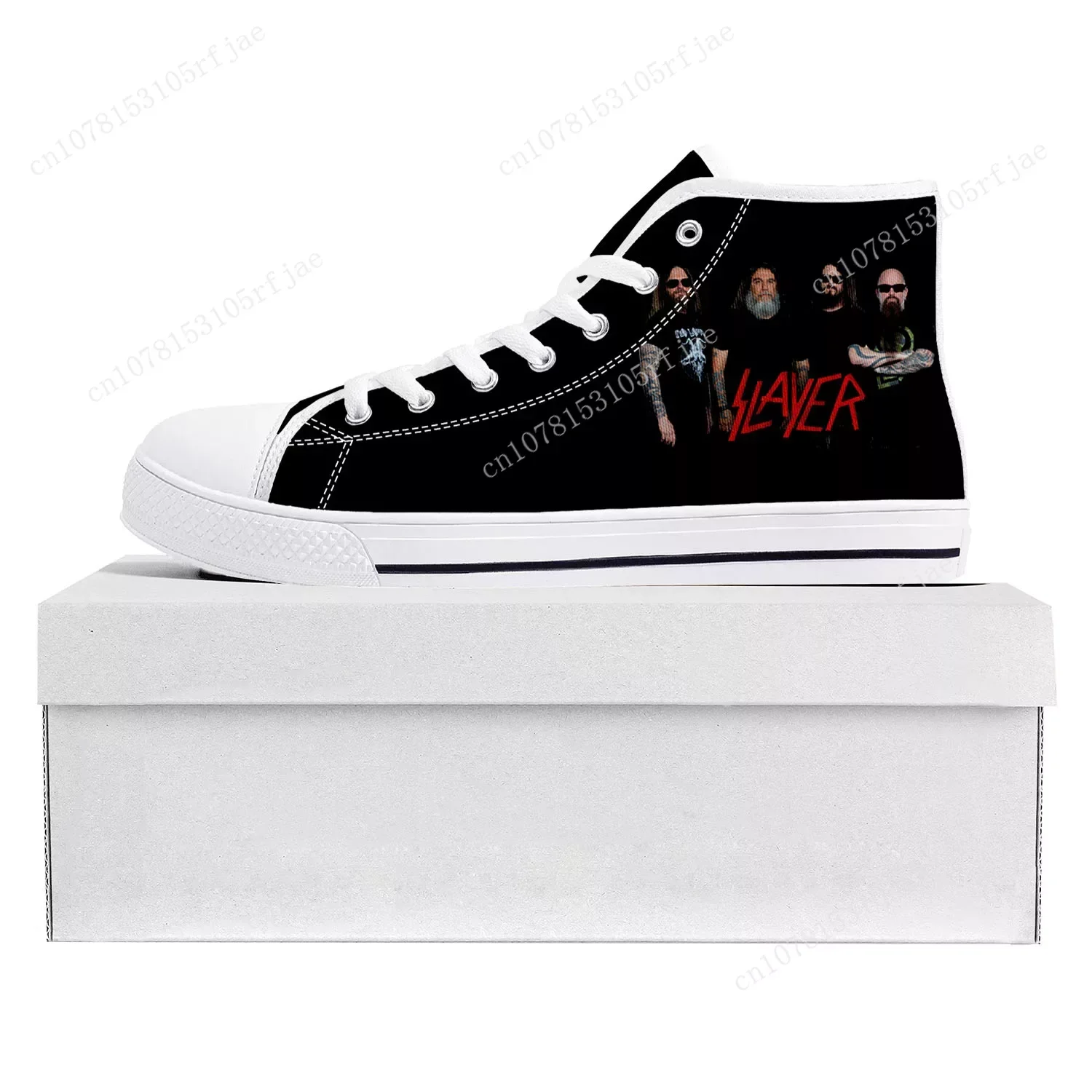 Slayer RapMetal Rock Band Baskets en toile pour hommes et femmes, Chaussures de couple décontractées, Chaussures personnalisées, Chaussures de rencontre pour adolescents, Haute qualité