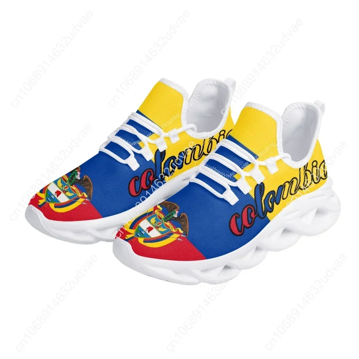 2023 New Sport Running Shoes Colombia Flag Lace-up Walking Sneakers Shock Absorption Cushion Tennis for Womens Mans 3