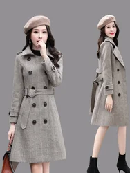 S-3XL Women's Trench Coat Casual X-long Windbreaker Lapel Top Long Ladies Jacket Double-breast Coats Women For Spring Autumn