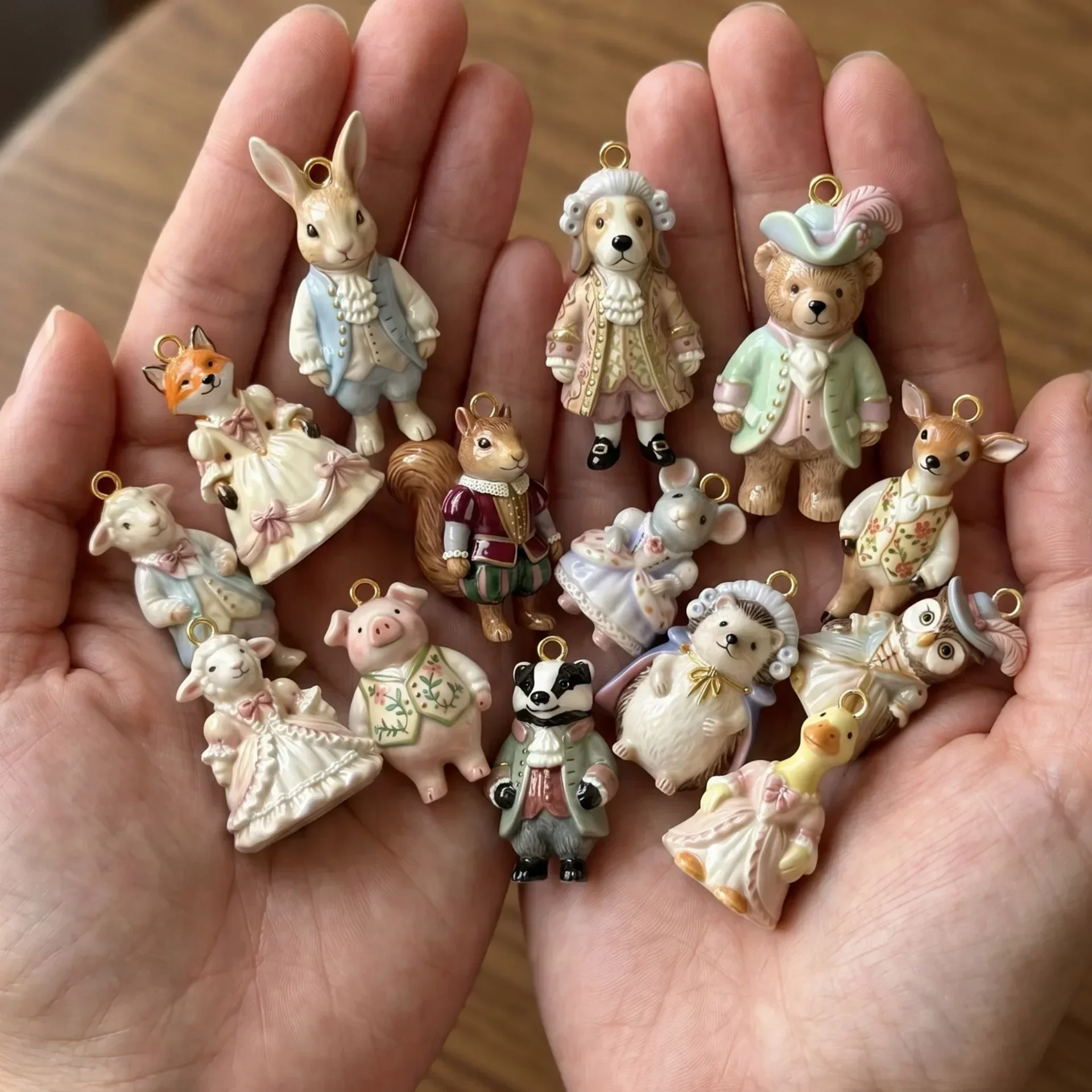 Copper Rococo Animal /Figure Charm /Pendant Gold Plated Cute Retro Charms For Women DIY Handcraft Bracelet Necklace Accessories