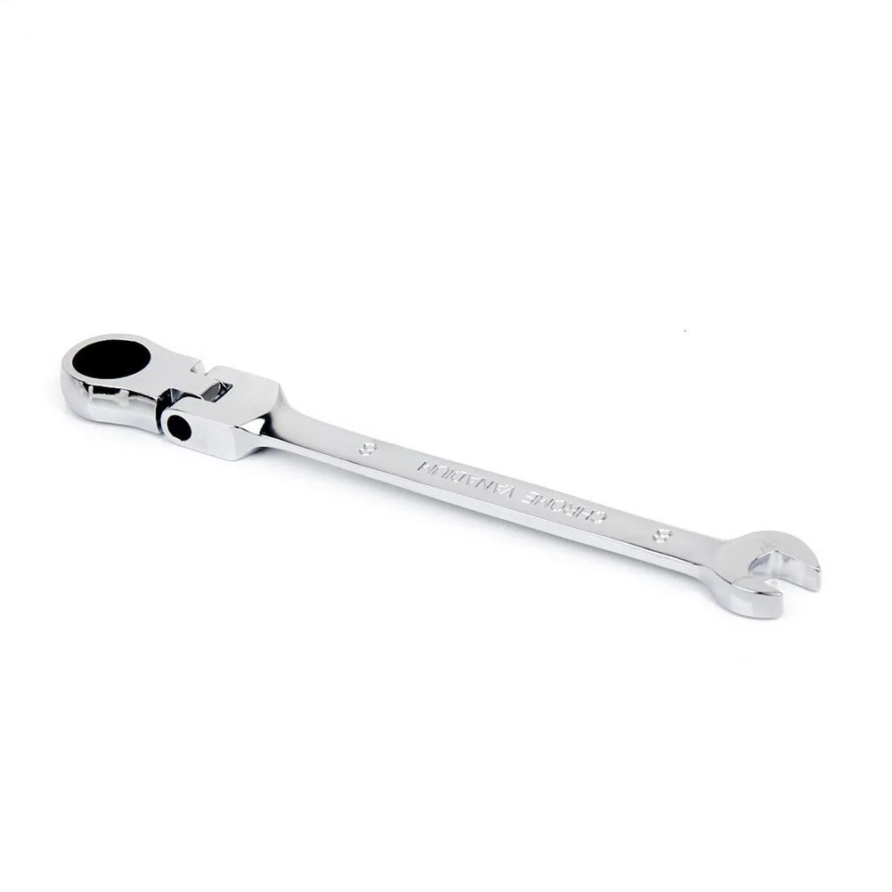 

8mm Silver Ratchet Combination Wrench Spanner Flexible Head Hardened Vanadium Steel Alloy Suitable for Home