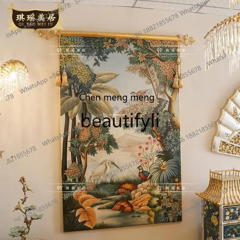 

French Vintage Style Entrance Decorative Painting American Style Corridor Hallway Dining Room Background Wall Mural