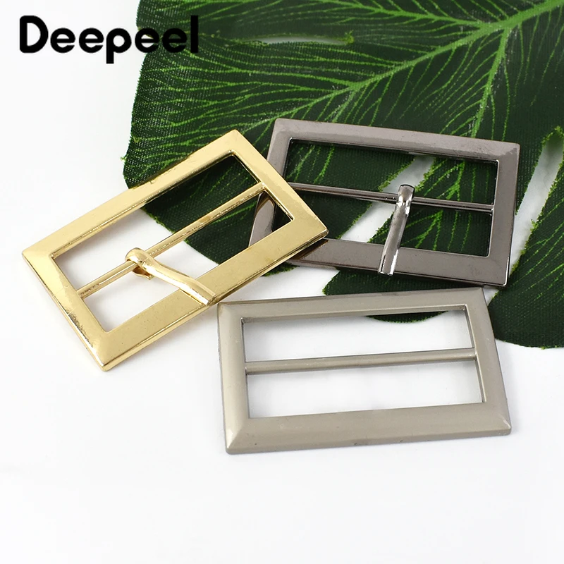 Deepeel 10Pcs 20-50mm Pin Belt Metal Buckles Bag Strap Adjustable Clasp Webbing Square Tri-Glide Slider Hook Garment Accessories