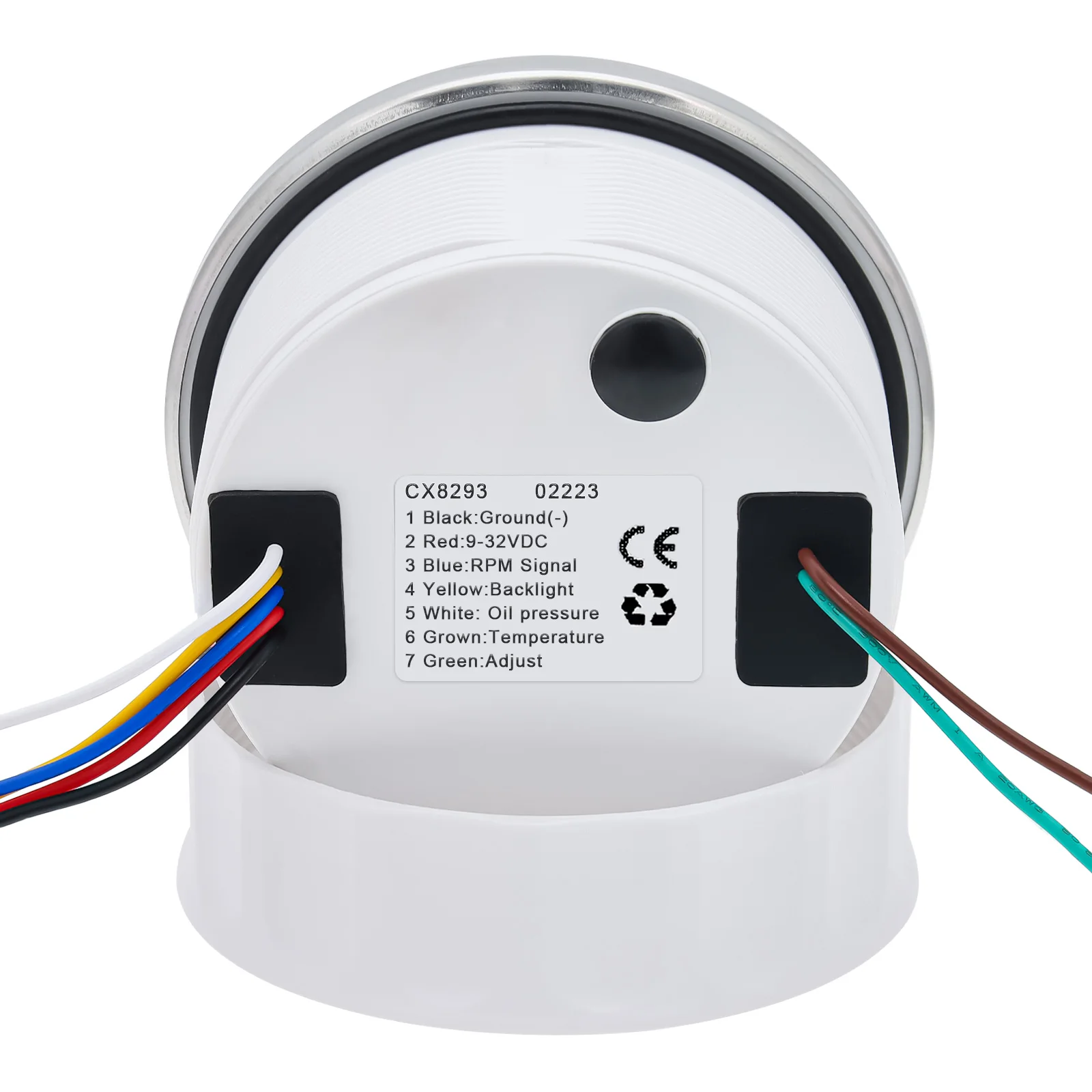 85mm Universal 3 IN 1 Gauge Tachometer+Fuel Level Meter+Voltmeter For 12V 24V Car Marine Boat 3000RPM 7 Color LED Backlight