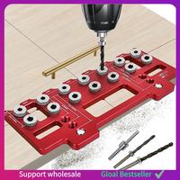 A38M Cabinet Handle Pitch Punch Locator Hardware Jig Kit Woodworking Drawer Door Jig Drill Guide DIY Mounting Tool A