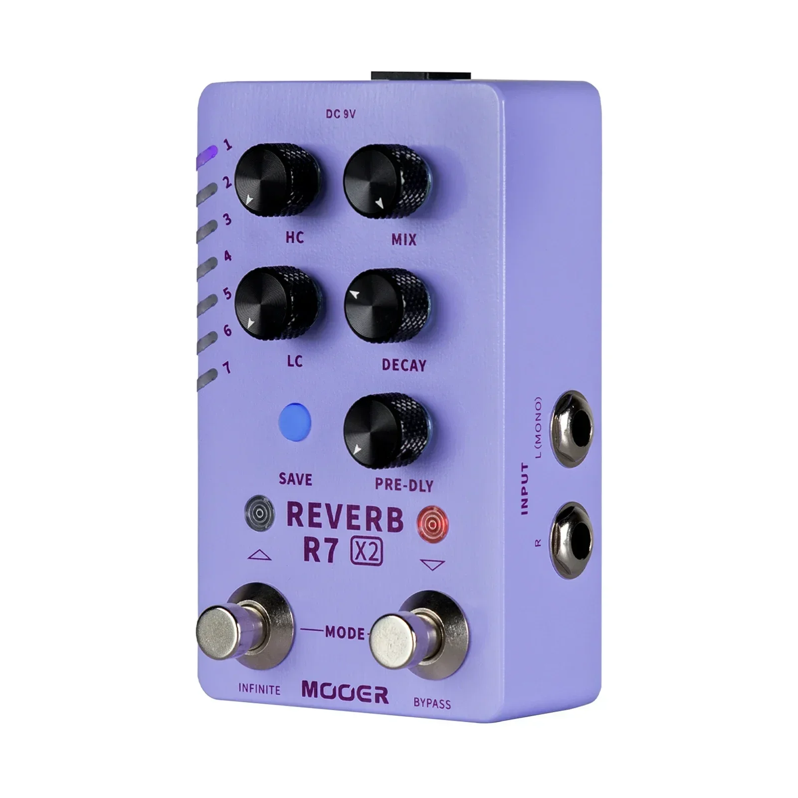 MOOER R7 Reverb X2 Guitar Effect Pedal Stereo Reverb Effector with 14 Built-in Different Reverbs Pedal Guitarra Accessories