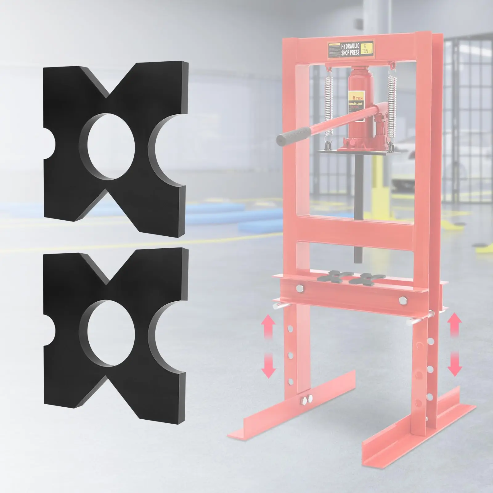 

9.75\" X 9.75\" X 1\" 2 Pcs Heavy-Duty Iron 20 Ton and 32 Ton Shop Metal Press Plates for Hydraulic Presses, H Frame Hydraulic Shop Presses