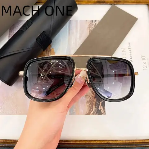 DT DRX-2030 MACH ONE UV400 Square High-End Men Women Sun Glasses Premium LIMITED EDITION Retro Male Couple Eyewear With Box