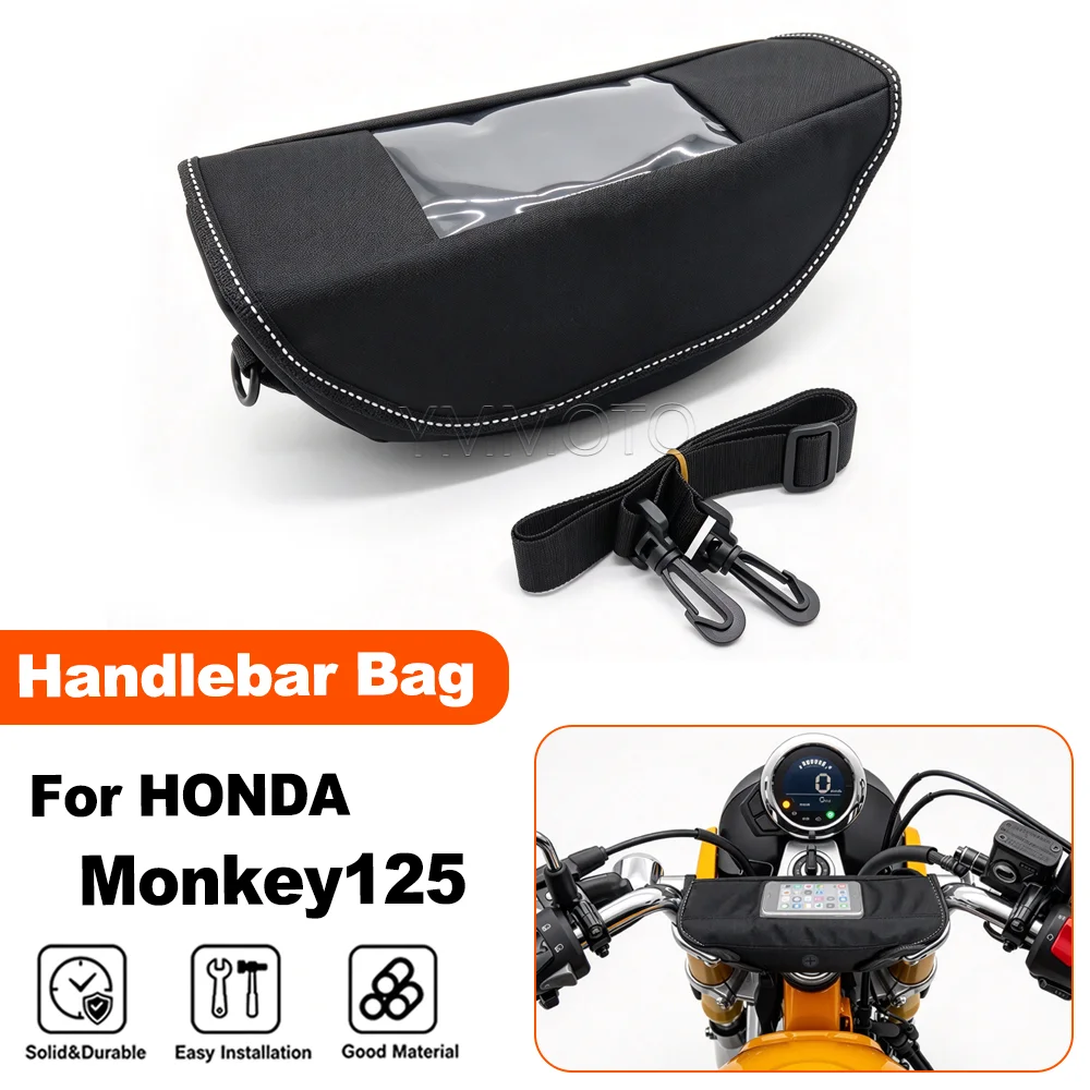 For Honda Monkey125 Monkey 125 Motorcycle Waterproof Handlebar Bag Travel Storage Tool Navigation Phone Bag