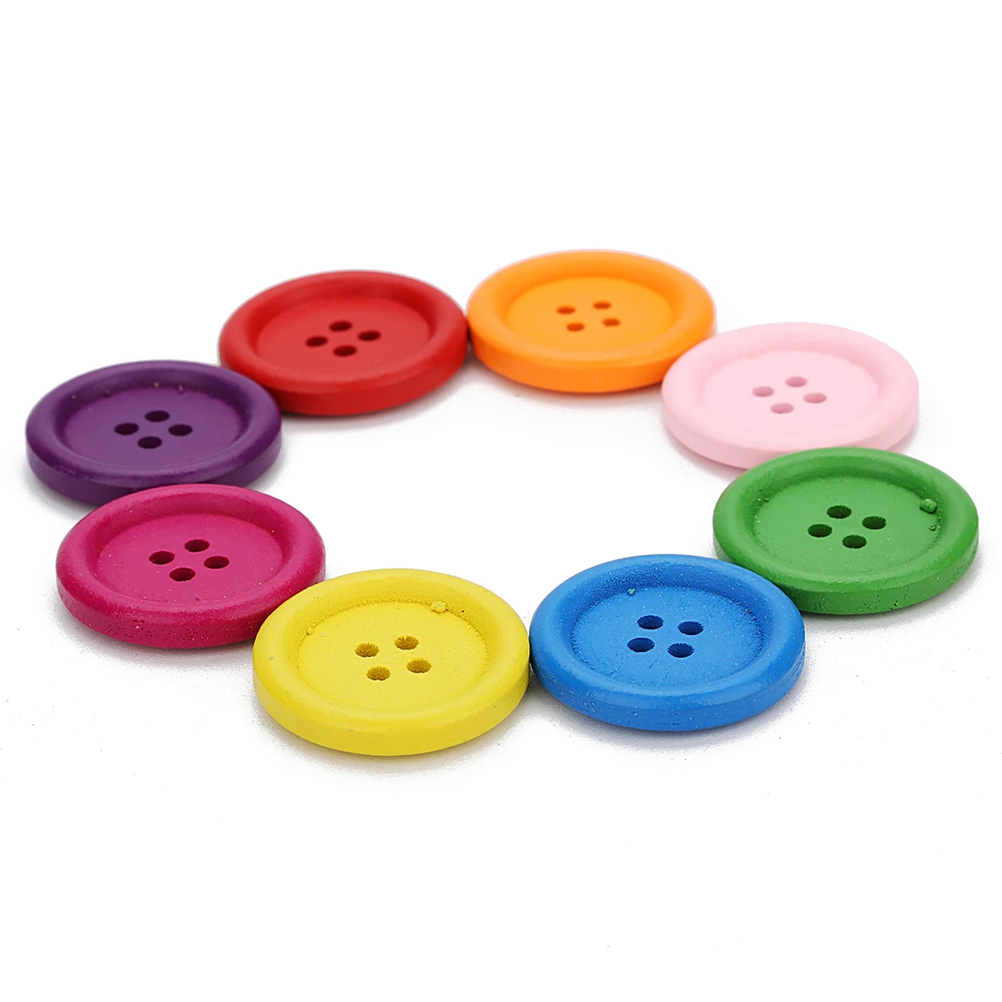 50Pcs/Lot Colorful Wooden Buttons Decorative Sewing Button For DIY Crafts Materials Apparel Sewing Accessories Ornament Supplies