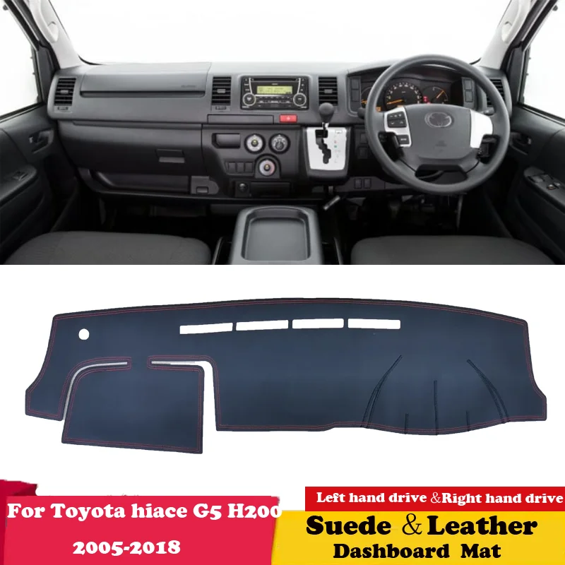 

For Toyota Hiace G5 H200 2005 2006 2008 2010 2011-2018 Suede Leather Dashmat Dashboard Cover Pad Dash Mat Carpet Car Accessories