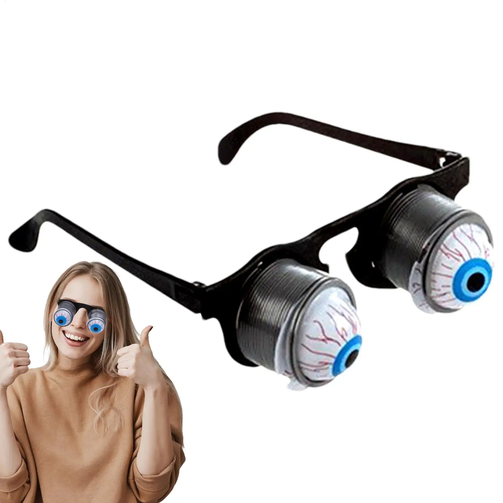 Gafas de ojos emergentes aterradoras, ojos caídos, gafas de primavera, disfraz de mascarada de Halloween, juguete divertido, gafas de broma, accesorios para fotos