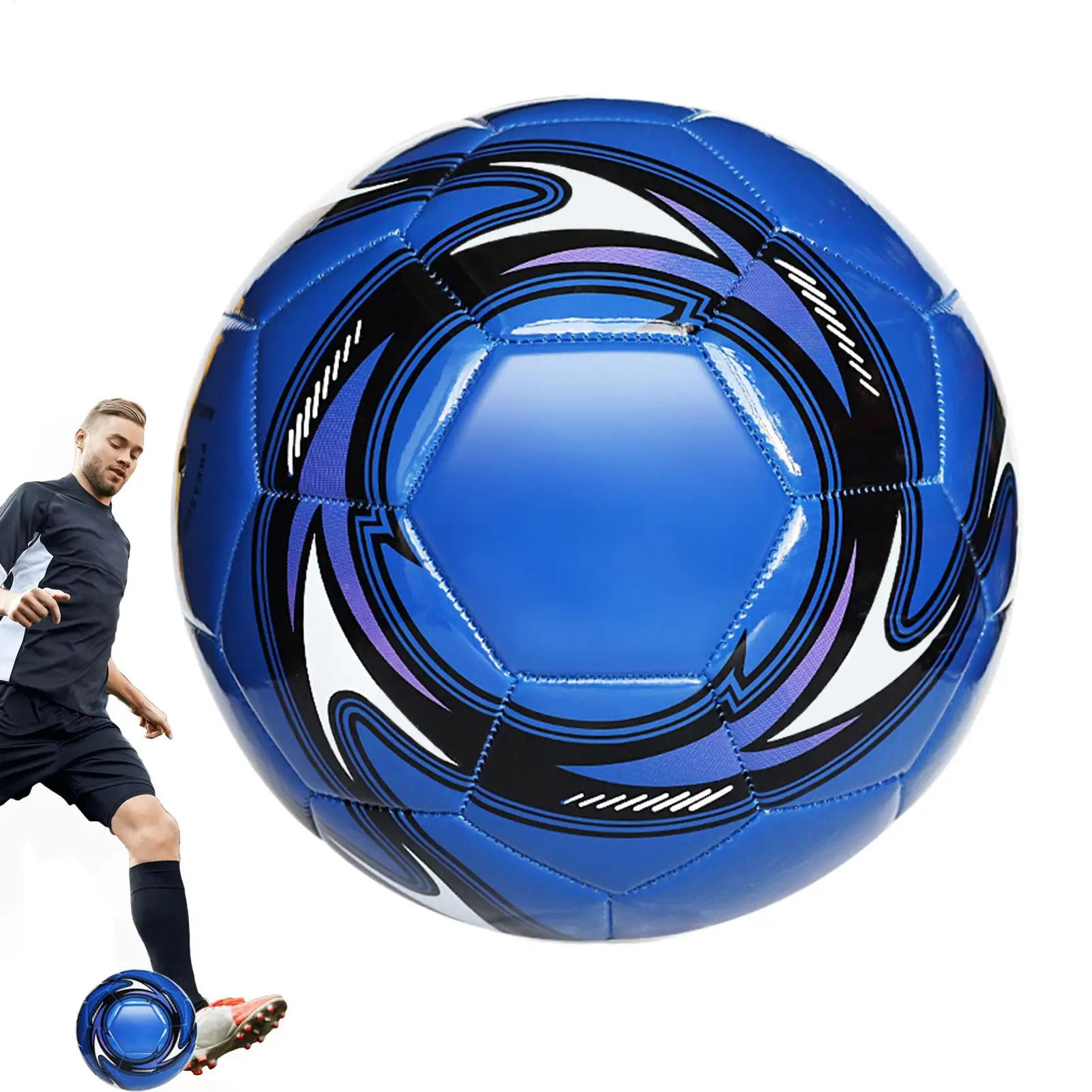 

Soccer Ball Size 5 PVC Size 5 Soccer Ball For Competition Comfortable Feet Standard Practicing Football For Boys Youth Athletes