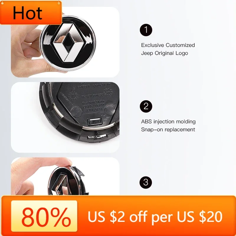 

2026 Hot For Renault Interior Stickers For Renault Clio Captur Trafic Scenic 2 Megane 2 3 4 Kadjarle 4Pcs Car Wheel Hub Cover Ri