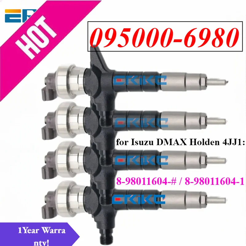 

4PC 095000-6980 095000-6981 Automatic Fuel Injector 8-98011604-1 Engine Nozzle for Isuzu D-Max Holden 4JJ1 8980116040 8980116041