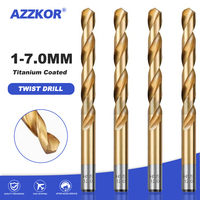 Cobalt Titanium Coated Twist Drill High Titanium Drill Bits Set Hardness Bit For Metal Hole Cutter Power Tool 1.0~7.0mm 10pcs
