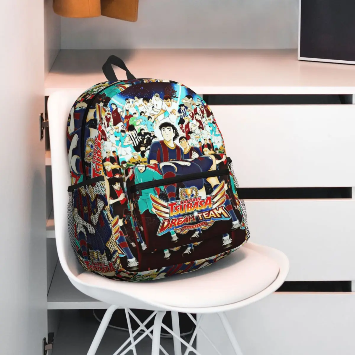 

Japan Football Manga Captain Tsubasa Backpack Daypack Large Capacity Boys Girls BookBag School Bag Shoulder Bags for Men Women