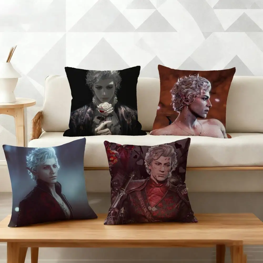 

B-Baldurs A-Astarion Gate Pillow Case Pattern Printed Pillowcase For Living Room Sofa Cushion Cover