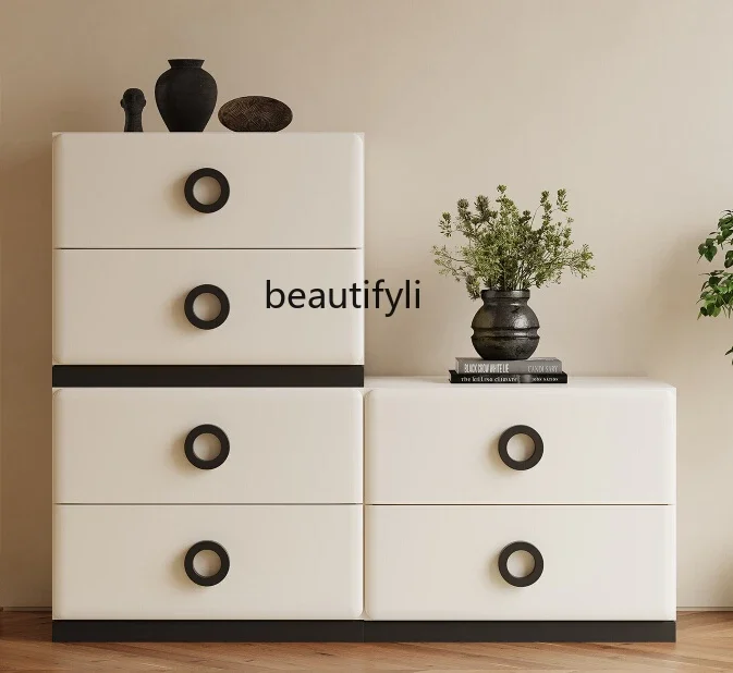 

zxqFrench Cream Style Module Carmen Cabinet Living Room Wall Storage Dining Side Designer Chest of Drawers Side Cabinet