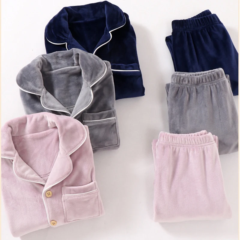 2024 Winter Children's Pajamas Set Thicken Velvet Child Girls and Boys Fleece Lounge Wear Warm Family Kids Pyjamas Sleepwear